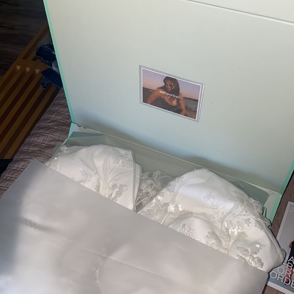 SELF-PORTRAIT Ivory Blossom Sequin Two Tier Midi Dress - Picture 10 of 12